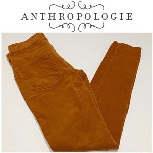 Anthropologie Pumpkin Serif Corduroy Skinny Pants